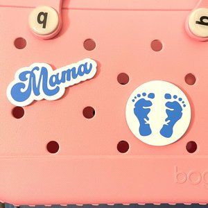 Set of 2 Bogg Bag Charms-Mama Bogg Bag Bits-Baby Boy Bogg Charm-Mom Bogg Charm